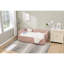 Lit de jour en velours rose avec grille en diamant moderne, conception escamotable, cadre de lit, convient à la chambre à coucher et au lit d'invité, grille de construction, configuration de pièce