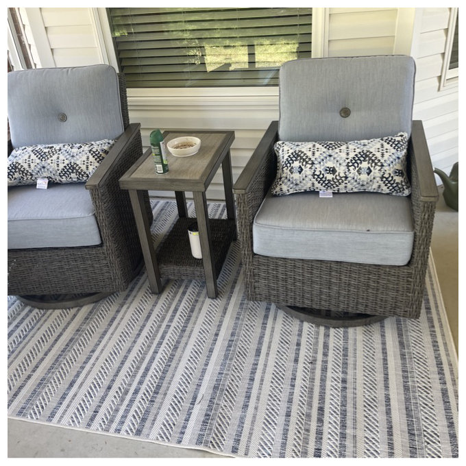 5x7 Mendota Bellino Striped Oatmeal Indoor/Outdoor Area Rug - Oatmeal