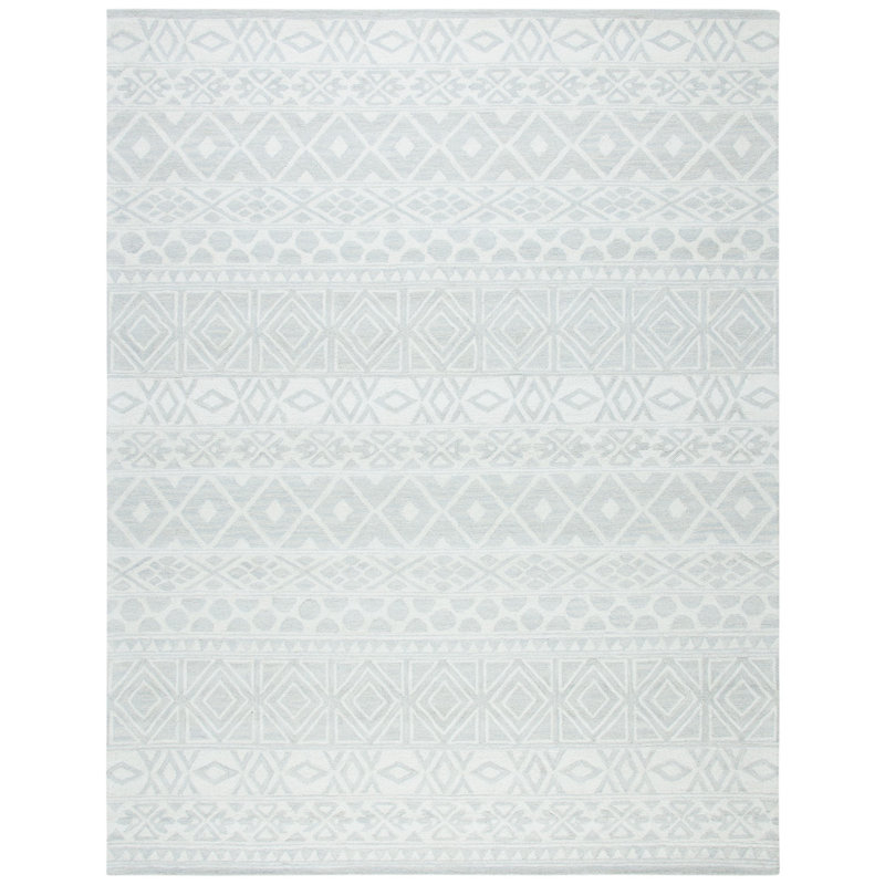 Jahiem Hand-Tufted Wool Gray Area Rug, Rectangle 8' x 10'