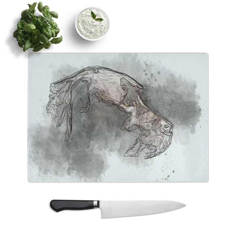 Tempered Glass Labrador Dog Chopping Board, 28.5 cm W x 20 cm L