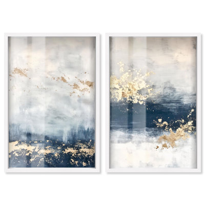 Décoration de salon Inner Cosmos Duo Shadowbox par Art Remedy, cadre blanc, 20 x 30