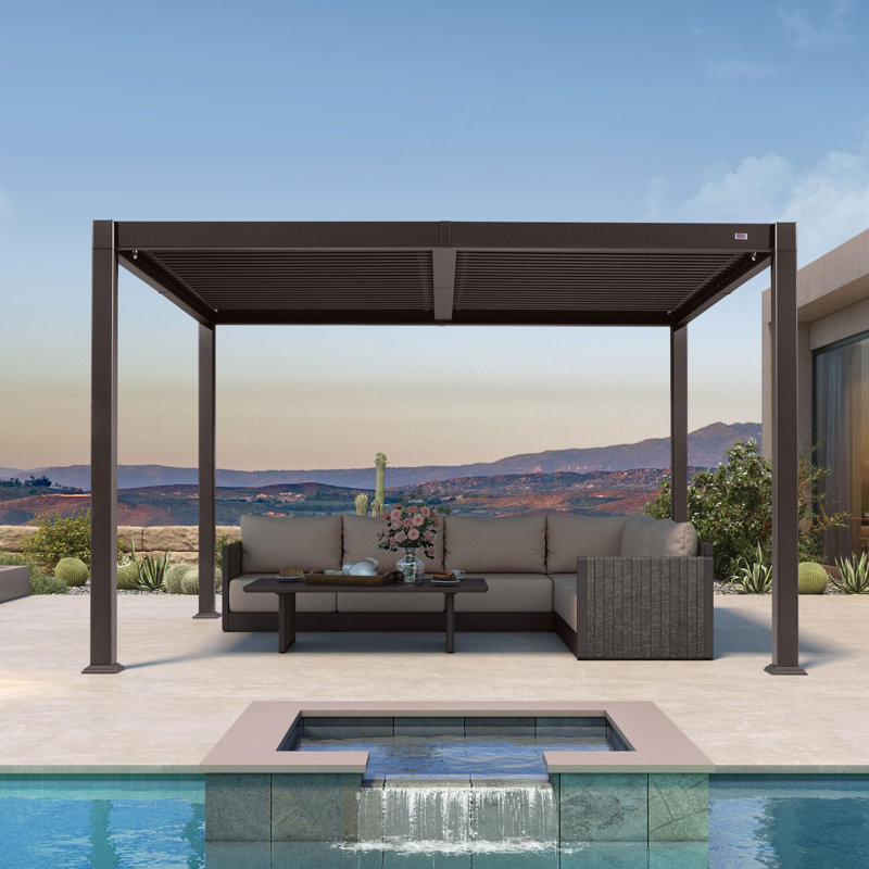 Pergola mauve d'extérieur à abat-jour ajustable 10 po x 12 po avec toit rétractable pour terrasse