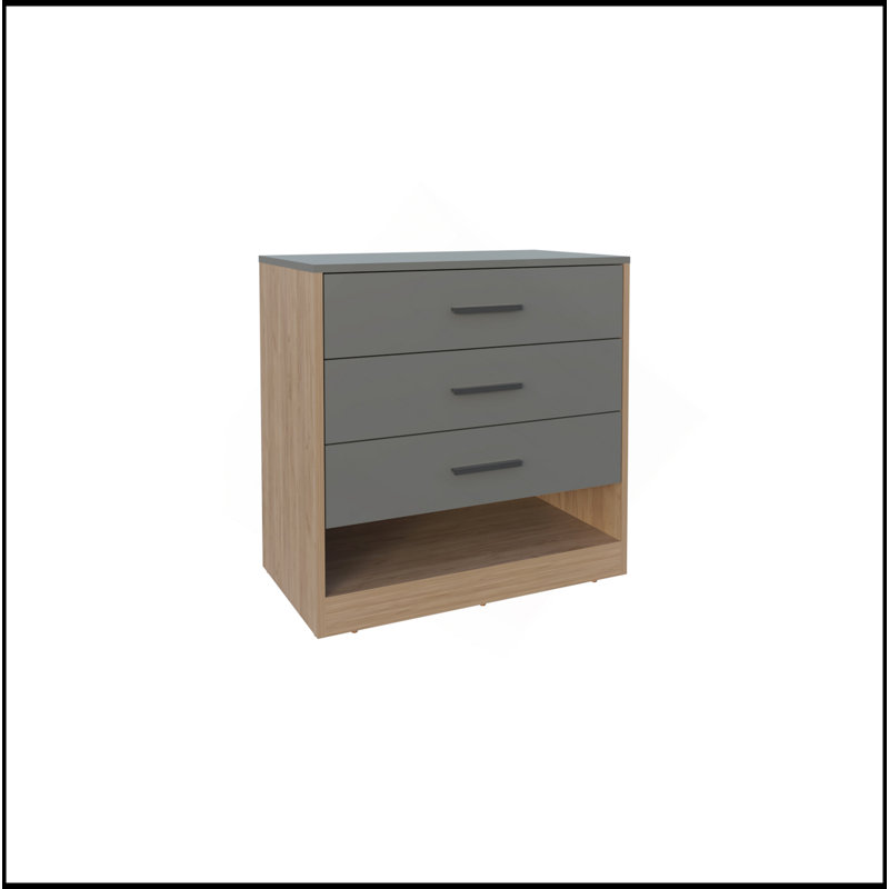 Commode, 3 tiroirs, 1 tablette