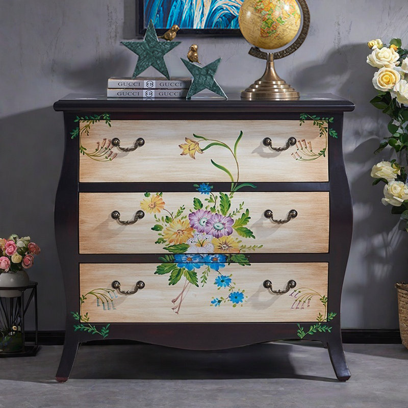 Commode décorative charmante à trois tiroirs Vintage