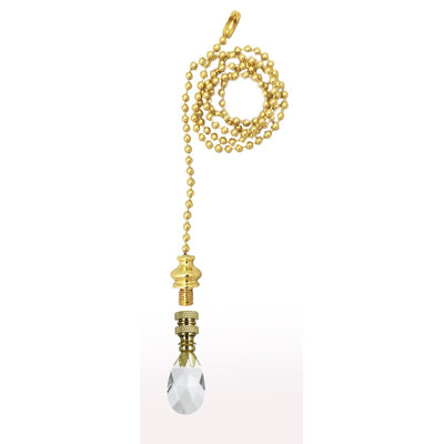 Teardrop Crystal Finial Ceiling Fan Pull Chain