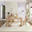Table de salle à manger rectangulaire Farmhouse pour 4 à 6 personnes, table de salle à manger en bois au fini chêne clair avec pieds en bloc robustes pour la cuisine et le salon, capacité de 250 lb