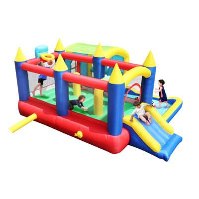Château gonflable 7 en 1, maison gonflable avec fosse à balles pour les enfants, fête à l'extérieur en famille, obstacles, château gonflable pour tout-petits avec fosse à balles pour les cadeaux de fête d'anniversaire