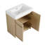 Meuble-lavabo autoportant de 30 po avec lavabo en résine blanche et 2 portes d'armoire à fermeture en douceur (-1231999258