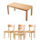 Solid Wood Top Four Leg Base Dining Set