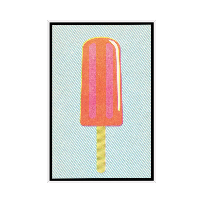 Popsicle by Joseph McDermott - Print on Canvas, 66.04 cm H x 45.72 cm W, White Framed