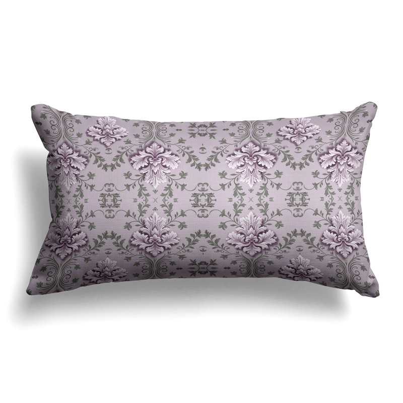 Art Deco Elegance  Rectangular Throw Pillow, Gray/Pink
