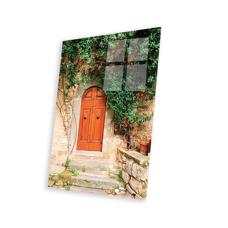 Italie, Toscane, Greve in Chianti, vignobles du Chianti, porte d'entrée en pierre - sans cadre