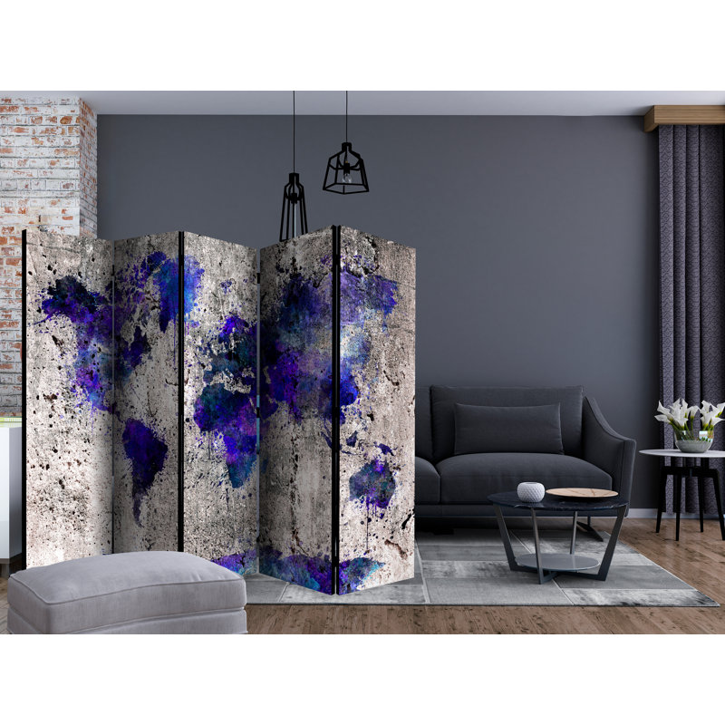 Altgeld 225cm W x 172cm H 5 - Panel Solid Wood Folding Room Divider
