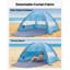 Beach Tent Sun Shelter for 8 Person, UPF 50+ Protection, Portable Sun Shade Canopy with Carrying Bag & Sand Pockets, Lightweight and Easy Setup Beach Umbrella for Camping Fishing Outdoor Picnic