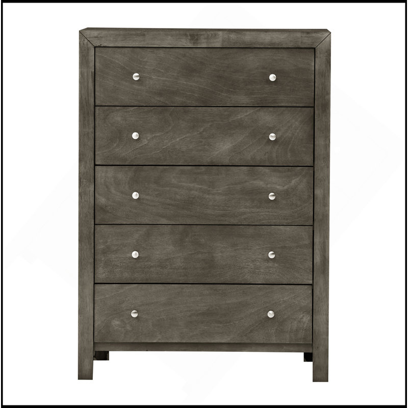 Élégant coffre de rangement transitionnel gris, Gris
