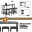Ensemble de salle à manger 3 pièces pour le comptoir avec rangement, ensemble de table de bar 4 pièces avec 3 tabourets rembourrés-659644678