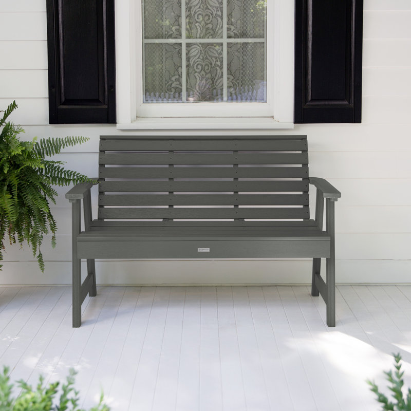 Banc de jardin en plastique Midwest, H 32 po x l 52 po x P 25 po, Teck côtier