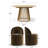 4 - Person Dining Table Sets With Extendabe Oval Table & 4 Upholstered Chenille Rolling Chairs-1685054951