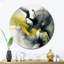 Horloge murale noire et jaune-93382003