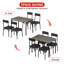 Ensemble de table de salle à manger gris pour 4 tables de cuisine rectangulaires avec 4 chaises rembourrées Ensemble de table de salle à manger 5 pièces pour appartement, studio, petit espace, robuste et peu encombrant-1828539105