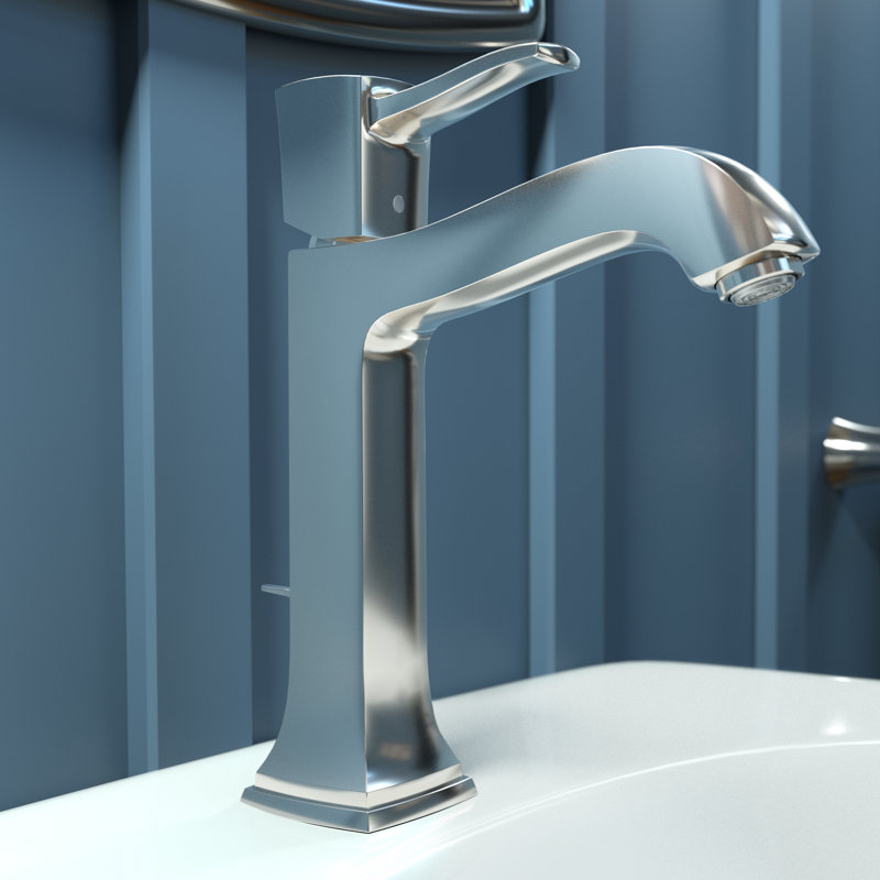 Robinet à un trou Hansgrohe Metropol Classic 160 avec ensemble de drain, 1,2 gal / min, Nickel poli