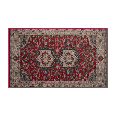 Machine Washable Red Area Rug