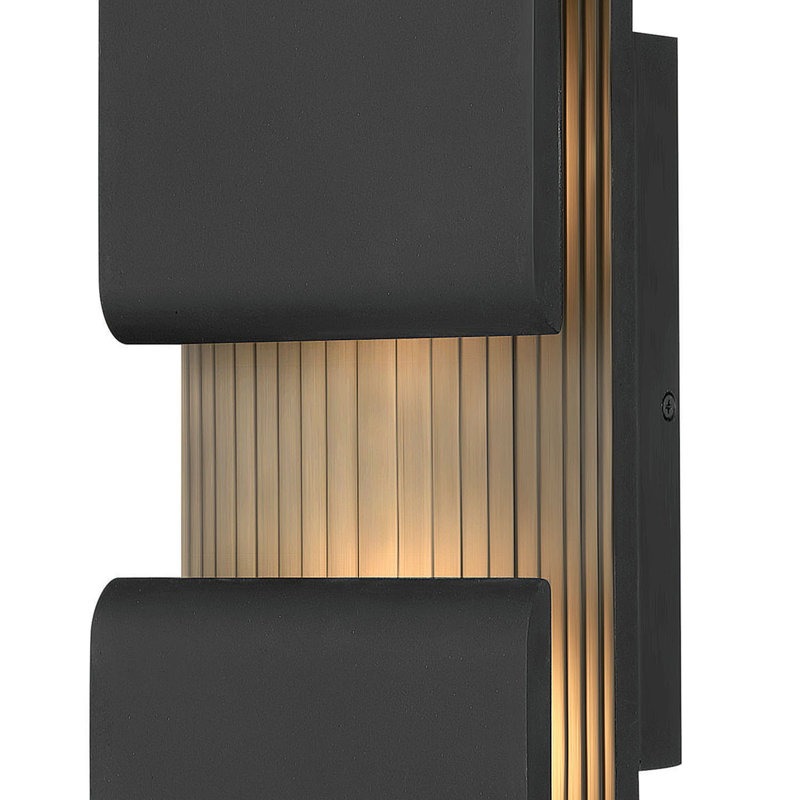 Contour LED Outdoor Flush Mount, Black, 15" H x 5.75" W x 4.75" D