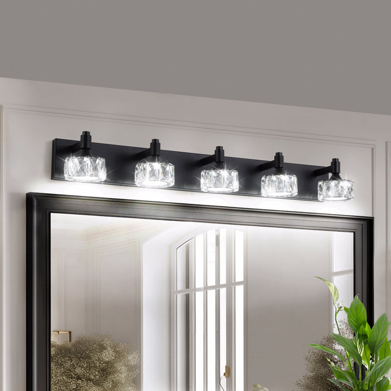 Applique murale pour salle de bain en cristal 5 lumières Modern Style
