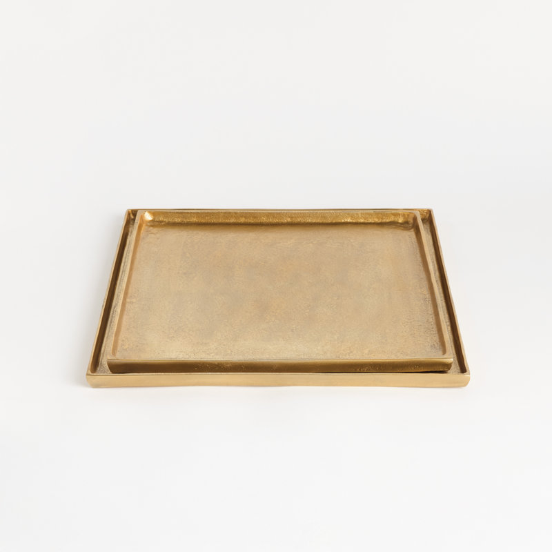 Ensemble de 2 plateaux décoratifs carrés BreTT
