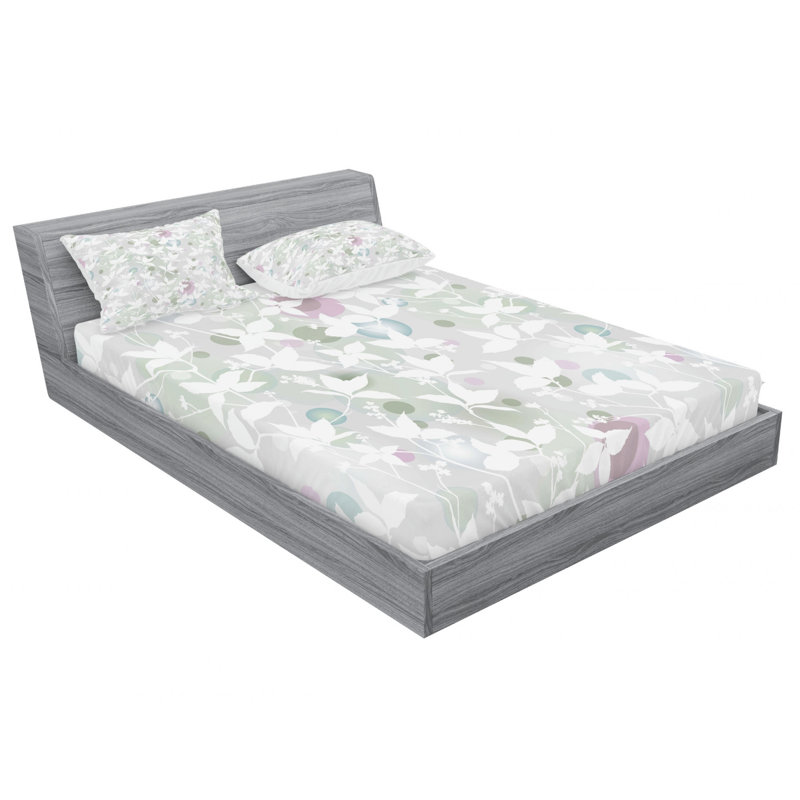 Microfiber Floral Sheet Set, Queen Sheet Set with Fitted Sheet
