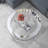 Meichele Modern Glass Round Coffee Table 35" Mirrored Diamonds Inlay