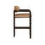 Madrone Upholstered Stool with Solid Wood Frame-1539613470
