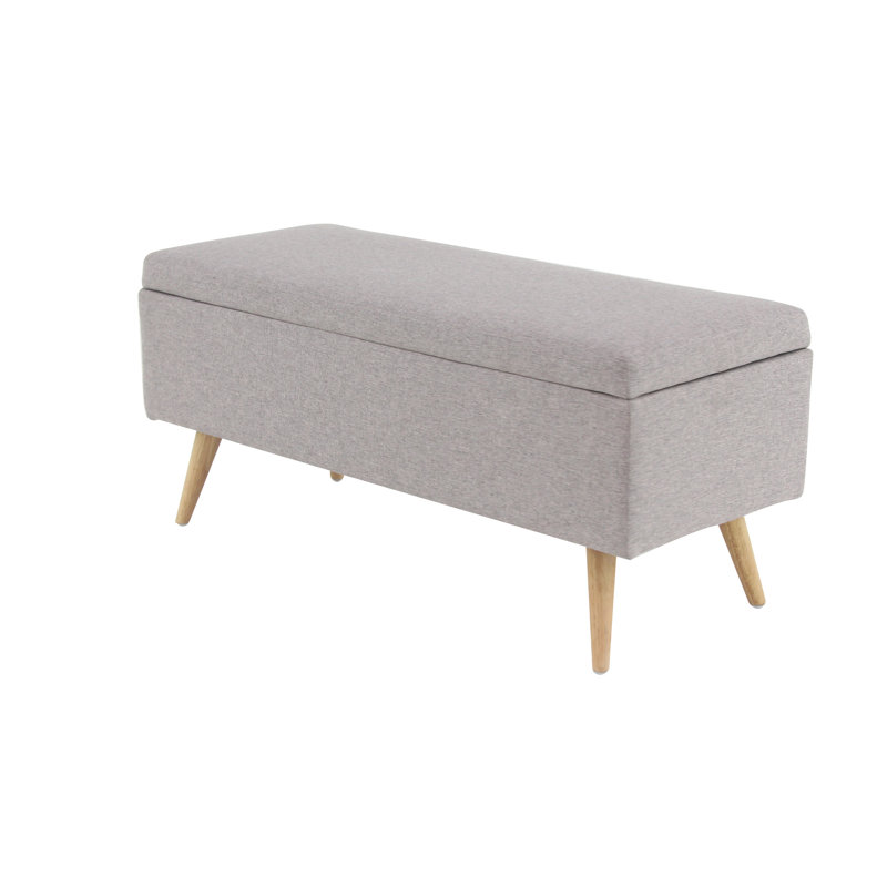 Banc de rangement rembourré Padillo, Gris