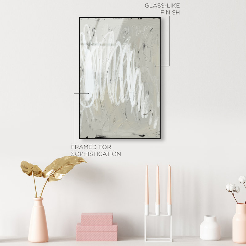 Monochromatic 1 High-Gloss Frameless Acrylic Glass Wall Art Abstract Print by Oliver Gal, Ready to Hang, 10 x 15, 16"H x 11"W