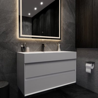 Albizu 42" Wall-Mounted Single Bathroom Vanity
