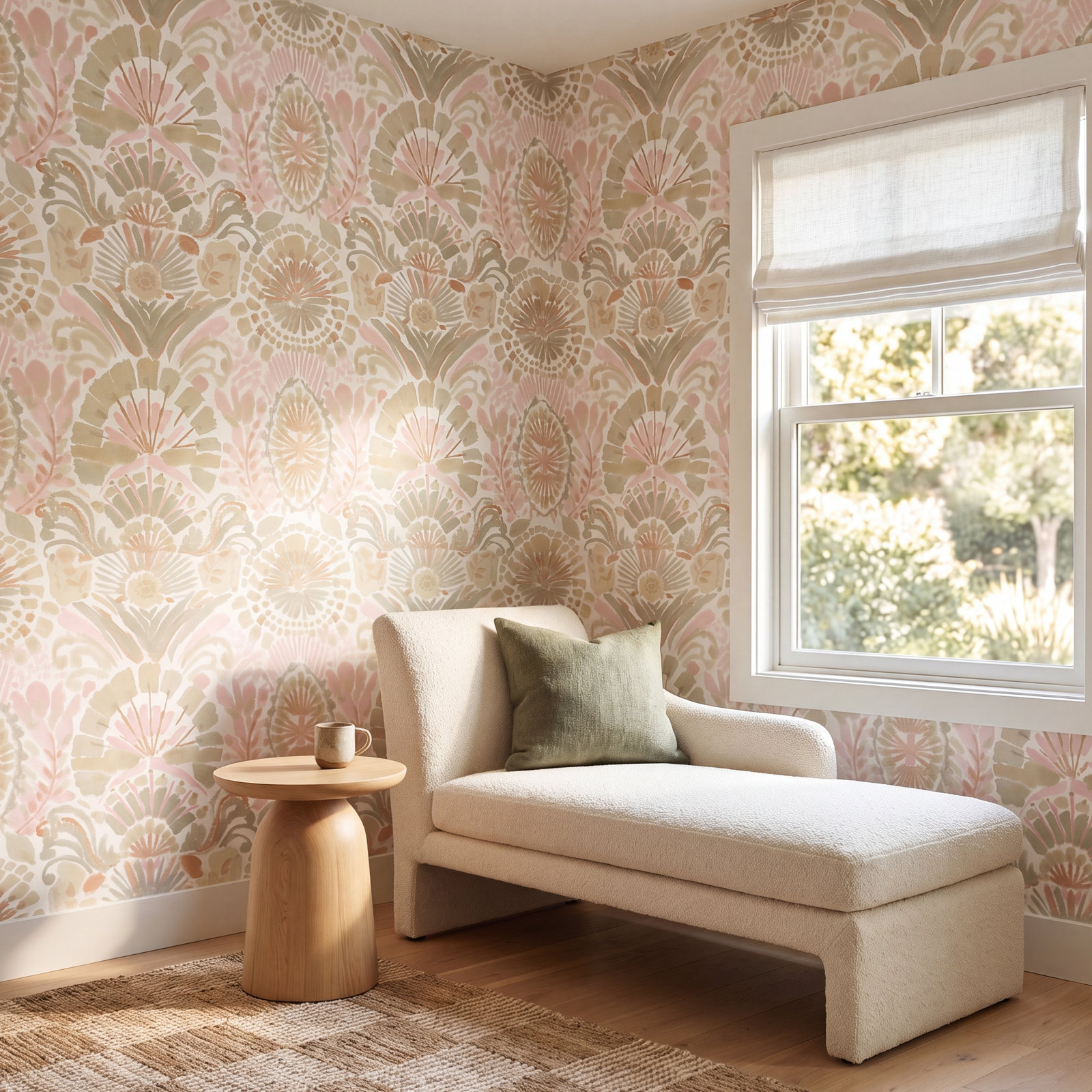Gernhard Self-Adhesive Wallpaper Roll, Wandering Rose, 16.5" L x 20.5" W