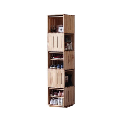 Burlywood Modern Solid Wood Rotating bookshelf