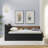 Upholstery Velvet Day Bed With Storage Headboard And Wireless Charging, Multi-Functional Daybed With Two Storage Drawers & LED Lights-598656382