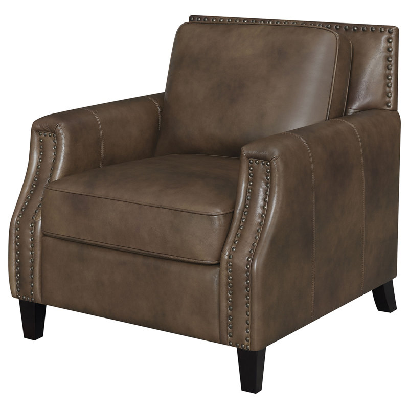 Fauteuil en cuir Gunderson Brown Sugar
