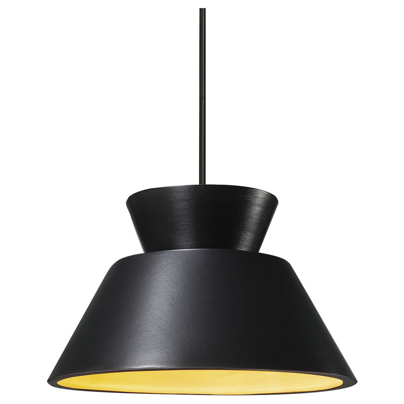 Suspension trapézoïdale - tige rigide, Chrome poli, Incandescente (non incluse), Noir carbone mat / or champagne