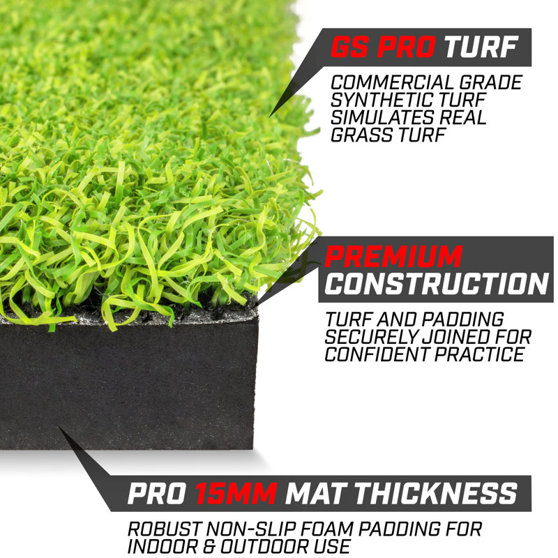 Elite 5' x 5' Green Artificial Turf Golf Hitting Mat