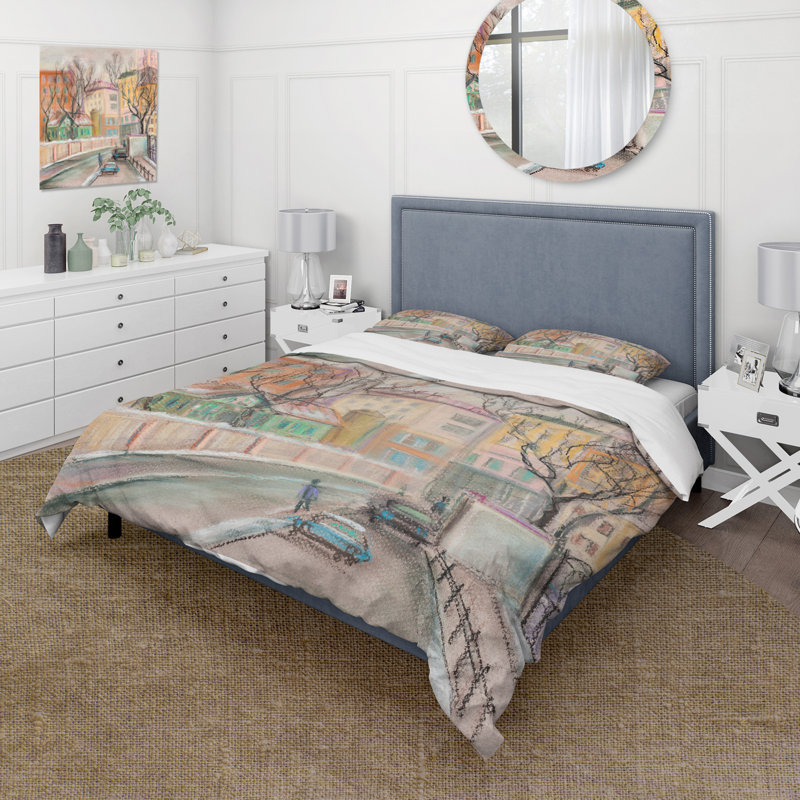 Lanes In Moscow City - Ensemble de housse de couette traditionnel - Microfibre de polyester