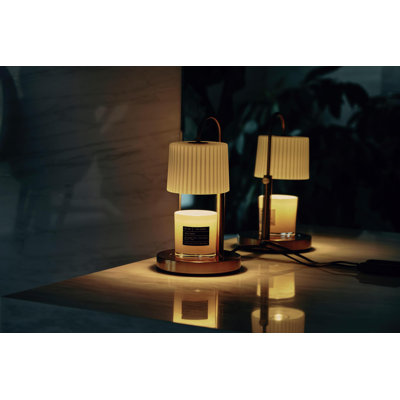 Dimmable Glass Candle Warmer Lamp With Timer - Adjustable Height Candle Lamp Warmer With Timer (8H/4H/2H) - Wax Melter - Ideal Gift, Fits Various Size Scented Candles - 02 Bulb - (Gold Metal)