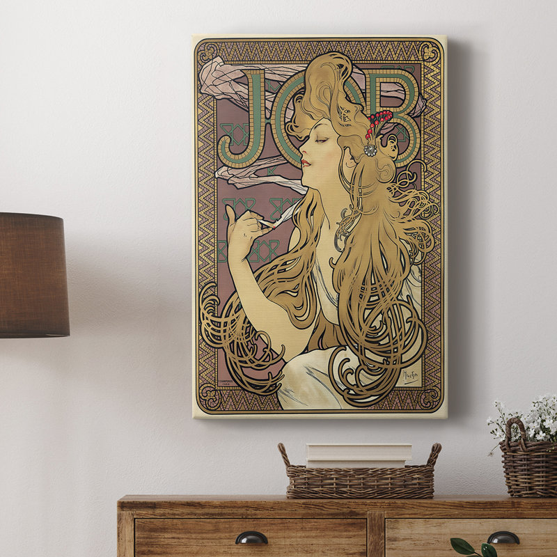 Job - Toile tendue avec châssis par Alphonse Mucha, 8 x 12