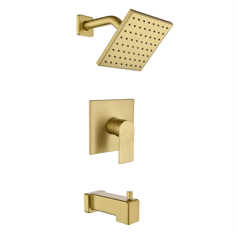 Diverter All-In-One Kit with Rough in-Valve, Brushed Gold