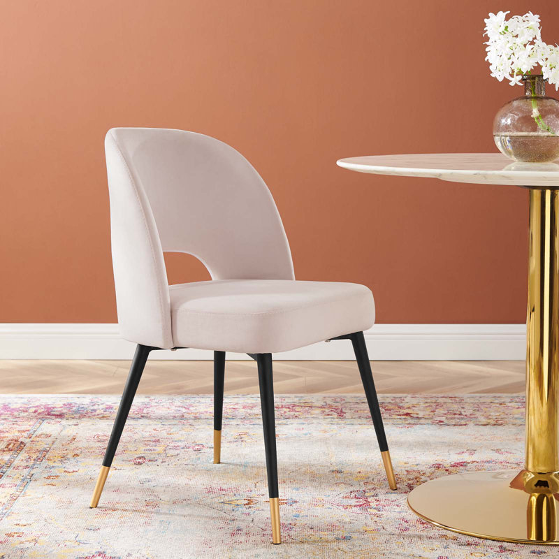Rouse Performance Velvet Dining Side Chair, Pink, 1