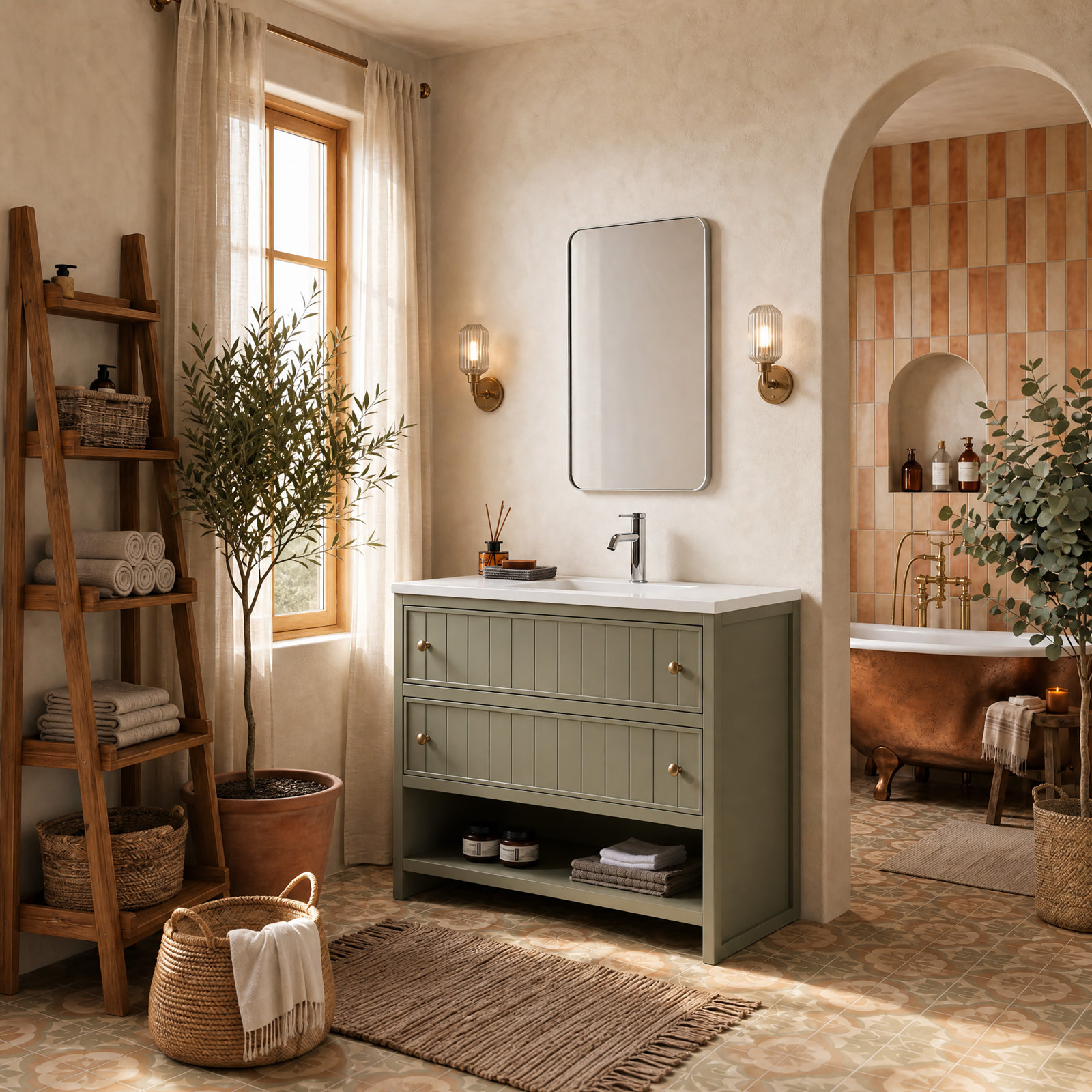 Bathroom Vanity, Olive