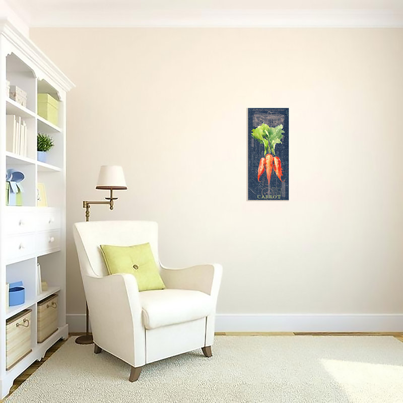 «Carrots» par Brandi Fitzgerald, reproduction d'art numérique 36 x 16 POD, H 18 po x l 8 po x P 1,5 po, Toile tendue