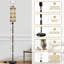 Lampe sur pied moderne et moderne avec télécommande à DEL à intensité variable, abat-jour réglable à motif de champignons botaniques rétro en dentelle pour le salon, la chambre et le bureau