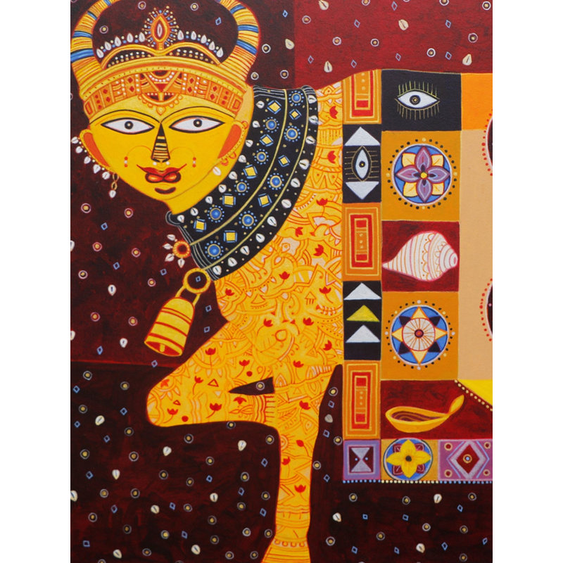 Peinture Kamdhenu | Acrylique sur toile | Par Bhaskar Lahiri
